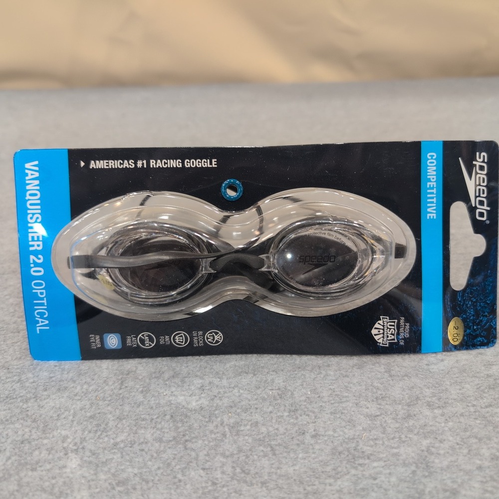 Speedo Vanquisher 2.0 Optical Americas Number 1 Racing Goggle Black - Picture 1 of 2